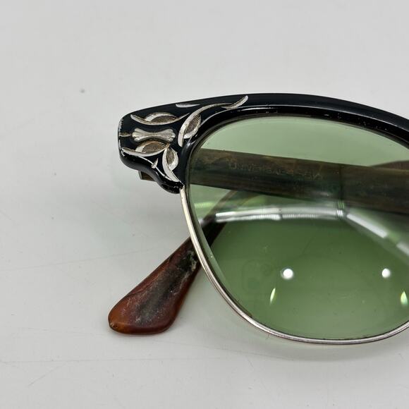 Vtg Sunglasses 50s 60s Shuron Ronsir Browline Eyeglasses Cat Eyes Etched Alumin main image 14